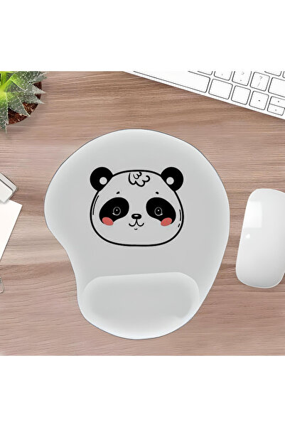 UcuruStore Χαριτωμένο Panda Οβάλ Μαξιλαράκι Ποντικιού με Στήριγμα Καρπού