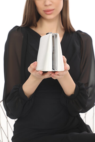 womenacs Pearl Color Satin Fabric Women's Evening Dress Clutch Portfolio Bag New Season