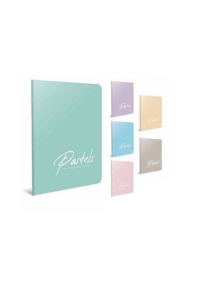 Gıpta A4 60 Sheets Unlined Notebook Pastels - Wire Stitched Plastic Cover