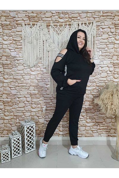 Melis Designer Костюм с открити рамене за големи размери
