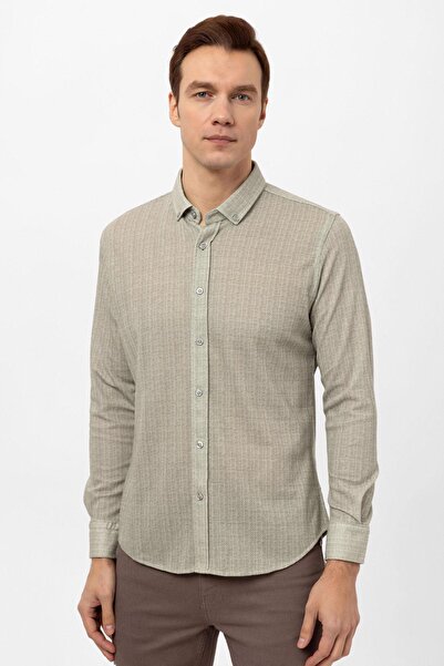 SÜVARİ Manşetli Slim Kalıp Armürlü Gömlek