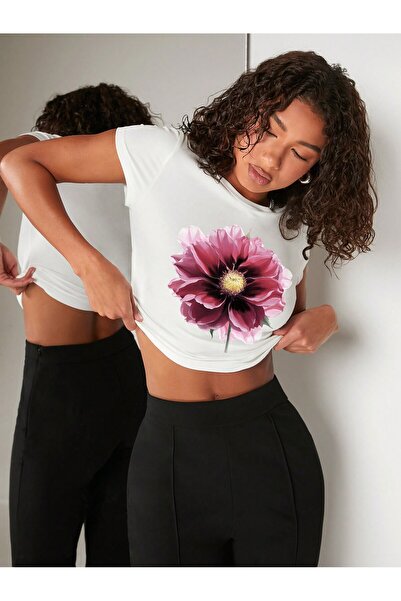 Jose Clothing Γυναικεία μπλούζα με κοντομάνικη στάμπα σε λευκό χρώμα