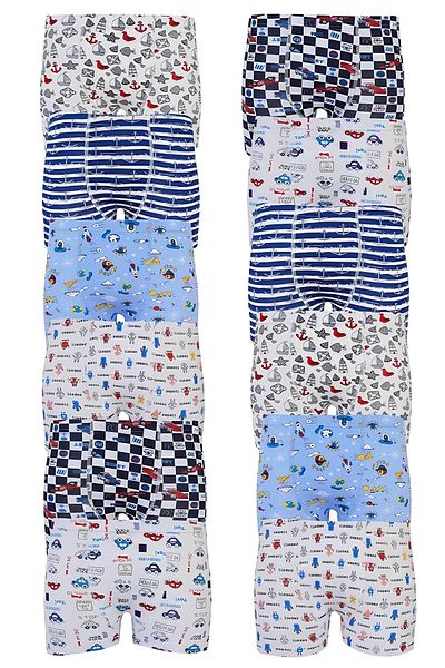 DoDe Flora Tutku 0254 Boy's Mixed Pattern Οικονομικό Μακρύ Μπόξερ 12 Πακέτα