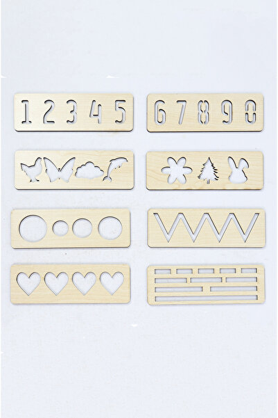 Genel Markalar Notpa Çocuk Montessori El Kası Geliştirme Ve Çizgi, Sayı Ve Şekil Çalışmaları 16'lı Akça