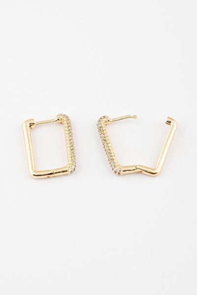 New Obsessions Anı Yaşa Dikdörtgen Gömme Taşlı Huggie Küpe