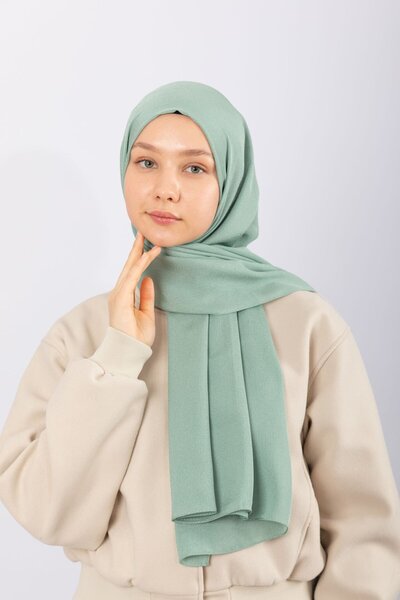hijabchi Φυσικό Σάλι Κρεπ - Νερό Πράσινο