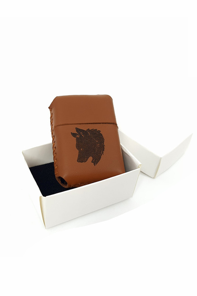 SürLaz El Yapımı Deri Kılıflı Benzinli Çakmak İsme Özel