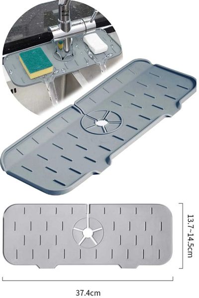 WAPPA Gray Water Holder Faucet Mat Protective Faucet Sink Mat For Kitchen Bathroom