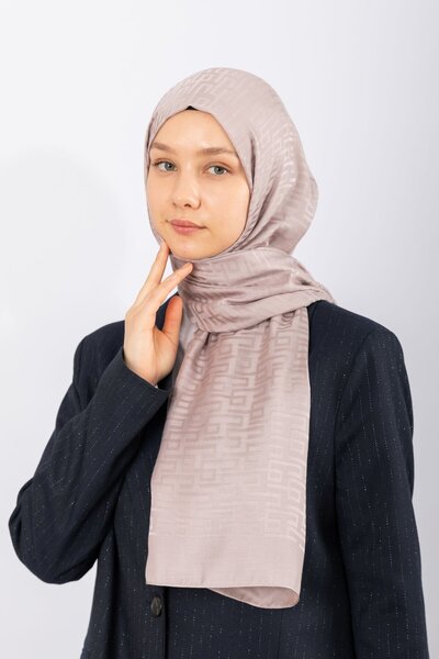 hijabchi Імпортний шовковий жакард Геометричний - Tan