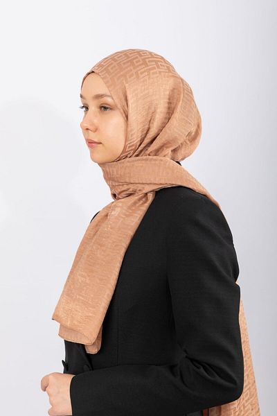 hijabchi Importat Silky Jacquard Geometric - Miere