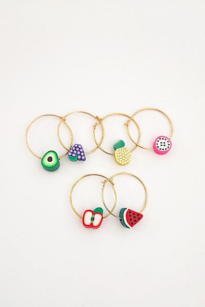 New Obsessions Fruit Charm Multi-Purpose Earring Set 6 Pack