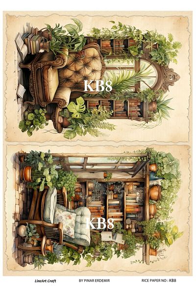 LİNEART Lineart Brass Decopage Paper KB8 29x42cm