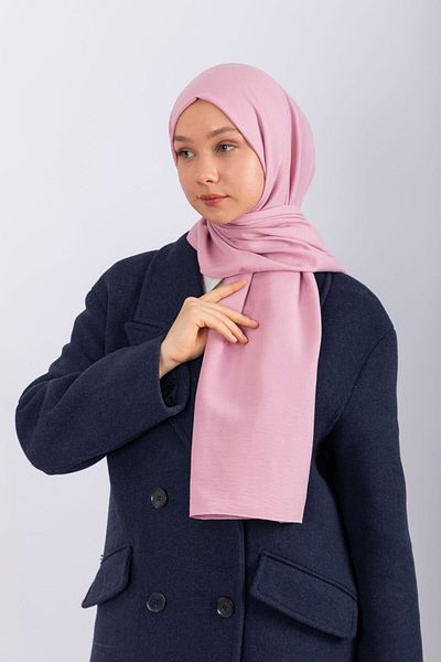hijabchi Βαμβακερό Σάλι Κρασ - Καραμέλα Ροζ