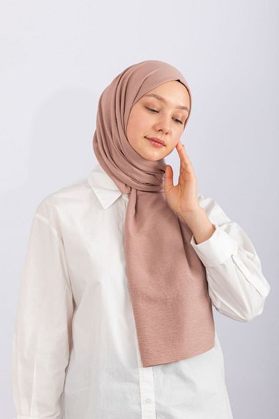 hijabchi Βαμβακερό σάλι Kraş - Μαλακή πούδρα