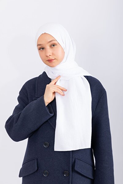 hijabchi Şal din bumbac - alb
