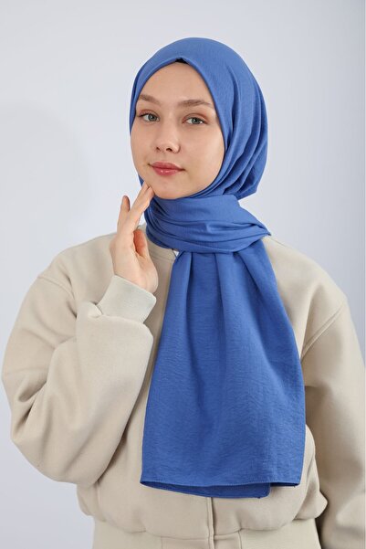 hijabchi Şal din bumbac - Albastru Denim