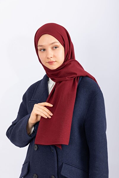 hijabchi شال قطني - أحمر كلاريت