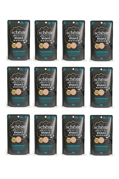 Schesir After Dark Tavuk ve Bıldırcın Yumurtalı Pouch Mousse Kedi Yaş Mama 80...
