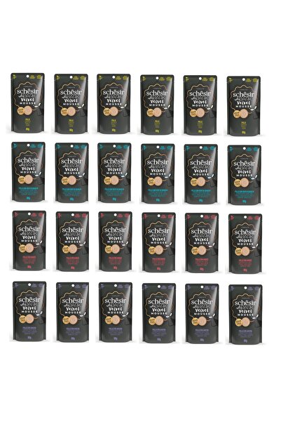 Schesir After Dark 4 Çeşit Karma Pouch Mousse Kedi Yaş Mama 80 Gr. X 24 Adet