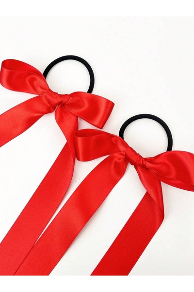 modernist Red 2 Pieces Satin Ribbon Buckle (coquette)