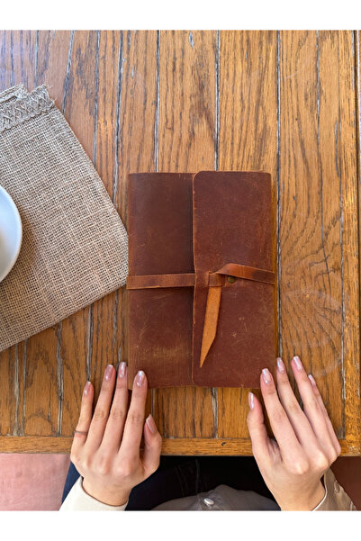 Leather Anatolia El Yapımı Hakiki Deri A5 Ajanda Defter Kitap Kılıfı