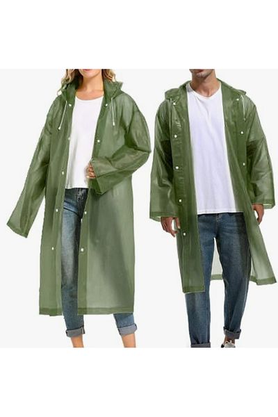 parsanzu Adult Unisex Raincoat And Windbreaker Hooded Eva Fabric Wind And Water Resistant Easy Use