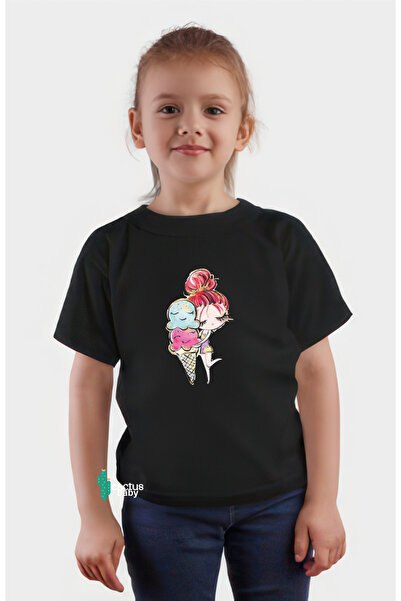 CACTUS COLLECTION ДЕТСКА ЛЯТНА ТЕНИСКА С ПРИНТ „МОМИЧЕ ОТ СЛАДОЛЕД“
