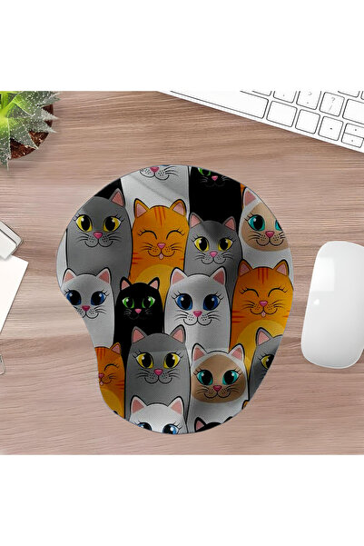 UcuruStore Πορτοκαλί Γκρι Μαύρο Λευκό Οβάλ Μαξιλαράκι Ποντικιού με Στήριξη Ολ...