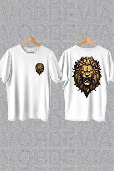 Vordevia Renli Arslan Štampano Bela Oversize kroj T-shirt