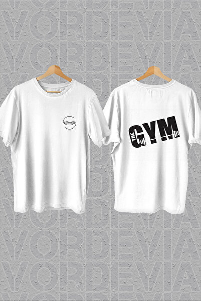 Vordevia Teretana Prsa i leđa Štampano Bela Oversize kroj T-shirt