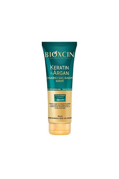 Bioxcin Keratin and Argan Nourishing, Repairing and Moisturizing Hair Care Cream for All Hair Types 250 ml