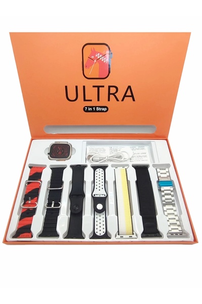 Genel Markalar Watch 8 Ultra 7 In 1 Akıllı Saat 7 Kordonlu Takvim Spor Whatsa...