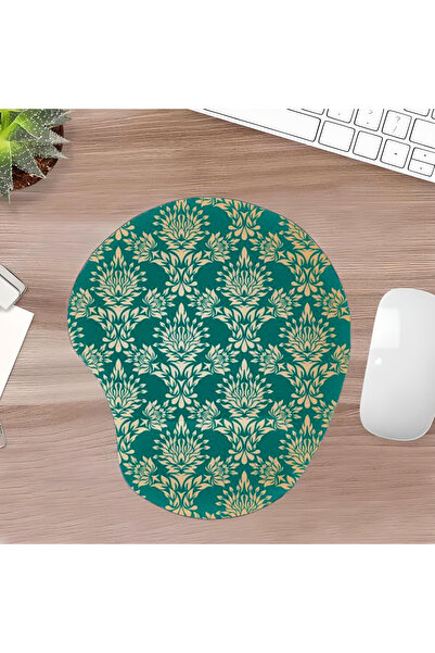 UcuruStore Πράσινο Παλαιό Λουλούδι Οβάλ Μαξιλαράκι Ποντικιού με Στήριξη Ολόκλ...