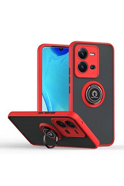 Y35/Y22S Compatible Case 3d Camera Shielded Frosted Edges Hard Silicone Cover with Colorful Ring