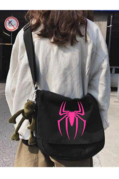Violon Μαύρη ροζ Spider Spider Man με στάμπα Unisex Strap Messenger Τσάντα