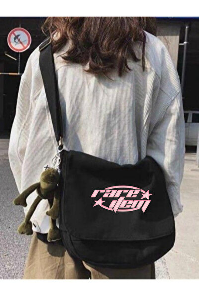 Violon Μαύρη τσάντα αγγελιαφόρου με στάμπα Unisex με λουράκι