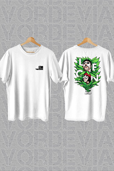 Vordevia Leon Profesionalac Grudi i leđa Štampano Bela Oversize kroj T-shirt