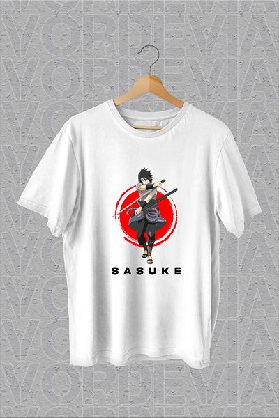 Vordevia Tricou supradimensionat alb cu imprimeu Sasuke Chest
