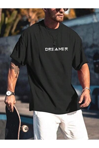 Khione Unisex dizajn Dreamer Štampano Oversize kroj 100% pamuk T-shirt