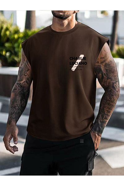 BENROMA 1 προϊόν για αγορές 6 και άνω Δώρο Charlie Luciano εμπριμέ Unisex αμάνικο μπλουζάκι