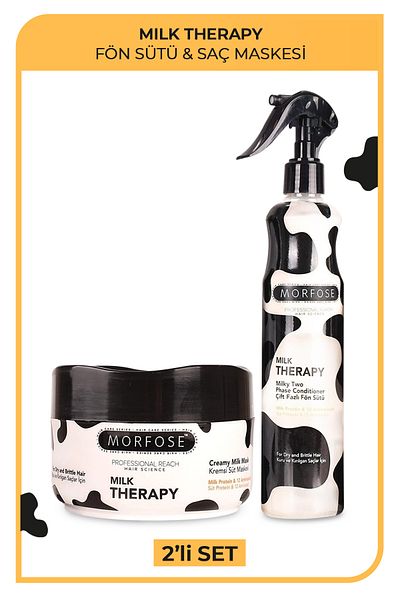 Morfose Milk Therapy Dual Phase Blow Dry Milk 400 ml Milk Therapy Mask 500 ml