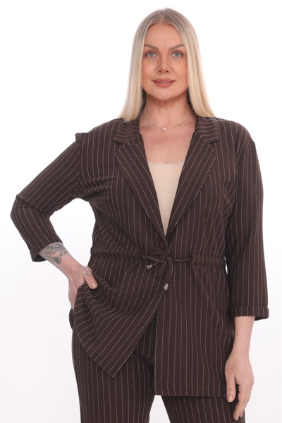 etselements X MODAPO Women's Lower Top Striped Suit