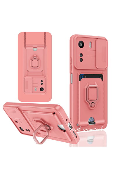 m.tk moveteck Xiaomi Redmi 13C Kılıf Kamera Korumalı Yüzüklü Sürgülü Lens Kar...