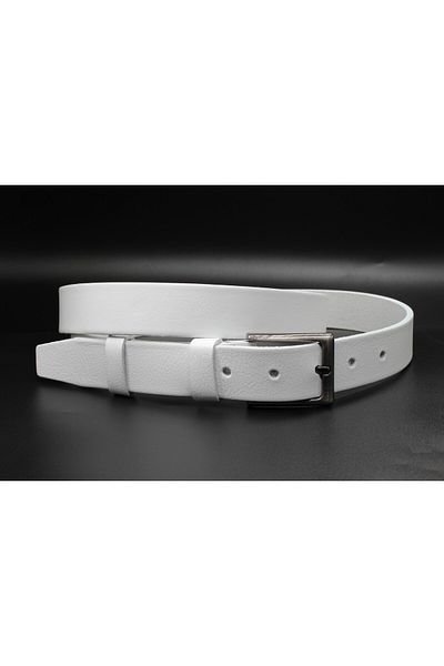 Pino44 3 Cm 100% Buffalo Leather Classic Belt White