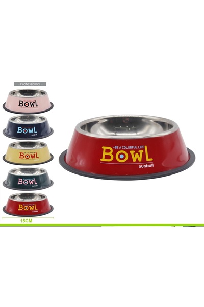 Nunbell Çelik Mama Kabı Renkli 15cm