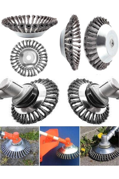 Mager Motorlu Tırpan Çap 20 Cm Büyük Boy Kıyı Kenar Temizleme Çelik Fırça Tırpan Başlık