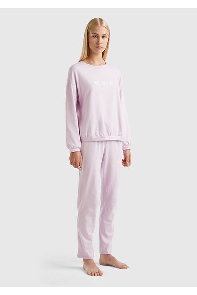 United Colors of Benetton Dried Rose Slogan Women's Pajama Set