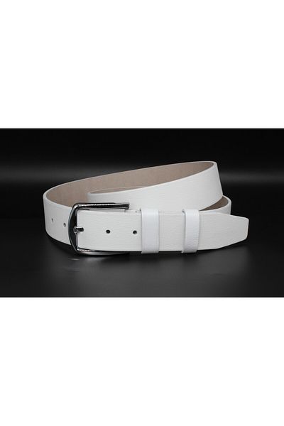 Pino44 100% Buffalo Leather Classic Men's Belt 3.5cm White