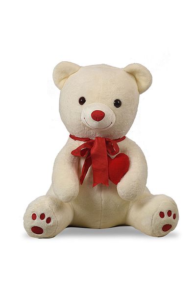 Sole 80 cm Sitting Cute Plush Bear Holding a Heart