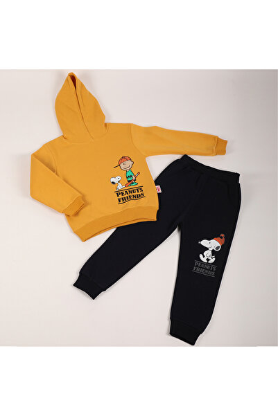 MİMBOKİDS Erkek Çocuk Peanuts Friends Şapkalı Eşofman Takımı